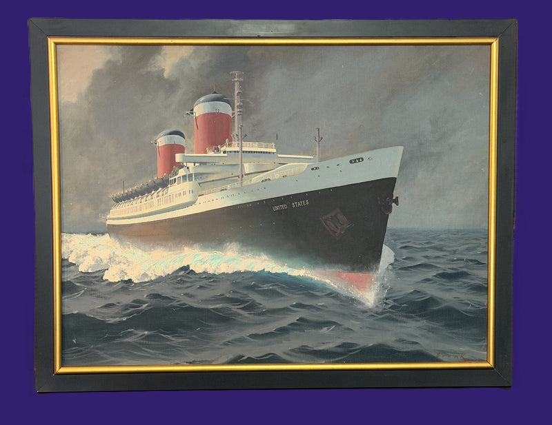 UNITED STATES: 1952 - Original & large oil painting by Rockwell Brank