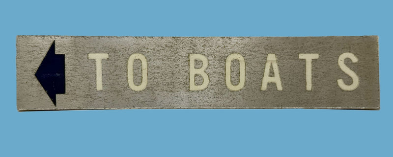 S.A. VAAL: 1962 - "To Boats" directional sign from ship