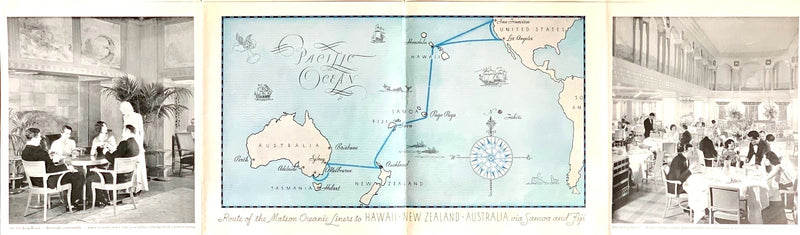 MARIPOSA & MONTEREY: 1932 - BIG 1930s deck plan w/ COLOR & b&w interior photos