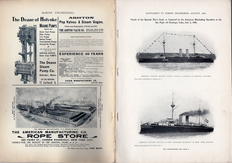 Various: pre-war - 1898 "Marine Engineering" w/ chilling CGT sinking story