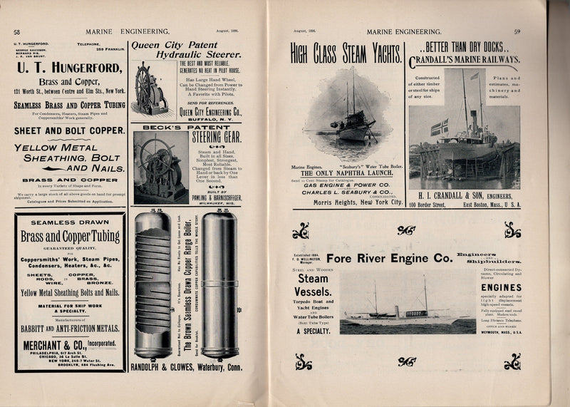 Various: pre-war - 1898 "Marine Engineering" w/ chilling CGT sinking story