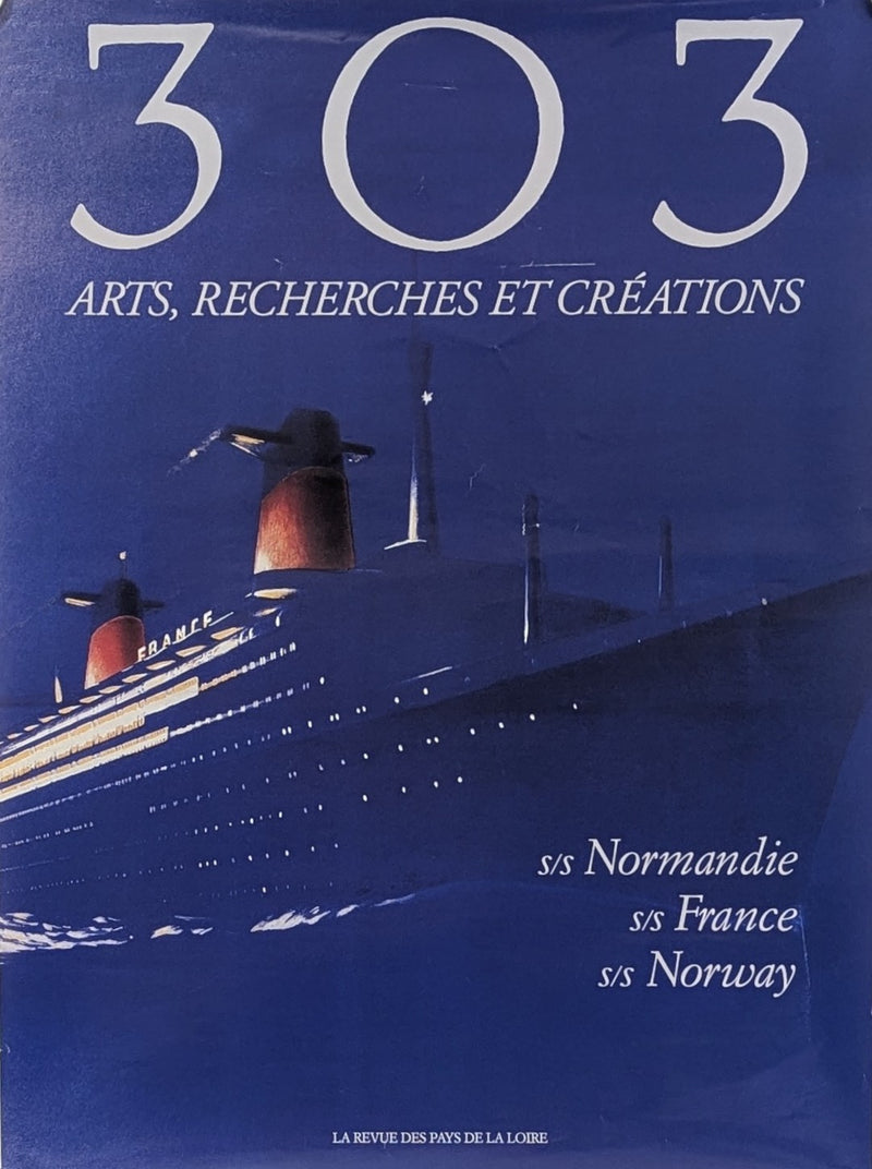 NORMANDIE & FRANCE/NORWAY - "303" poster for beautiful book on the ships