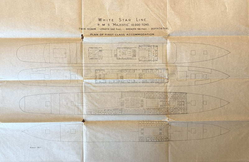MAJESTIC: 1890 - First Class deck plan from 1907