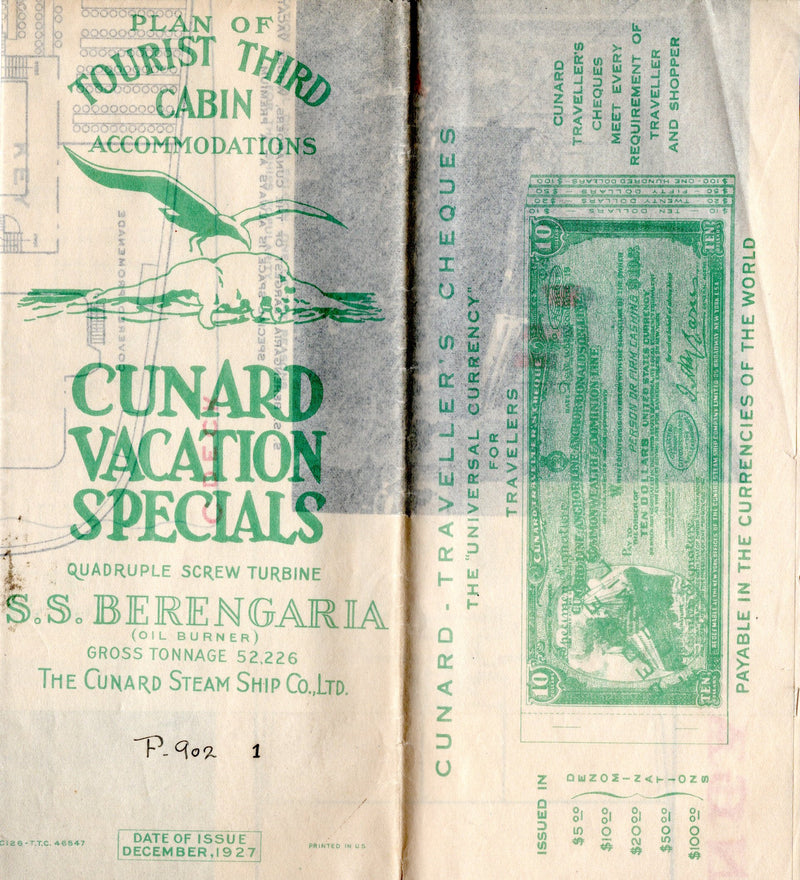 BERENGARIA: 1913 - Tourist Third Cabin deck plan