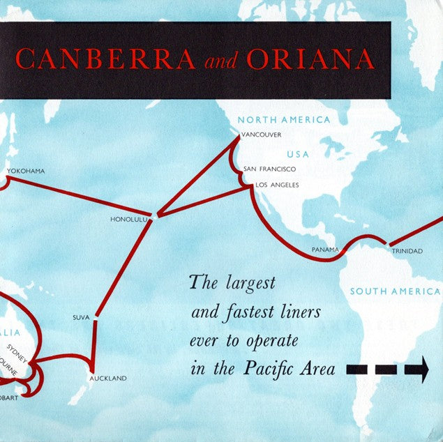 ORIANA & CANBERRA - 1960 intro brochure w/ 2 cutaways