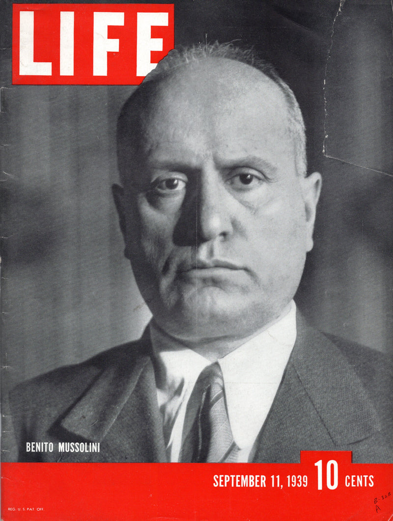 AMERICA: 1940 - Life Mag 9-11-39: launch of AMERICA, and war