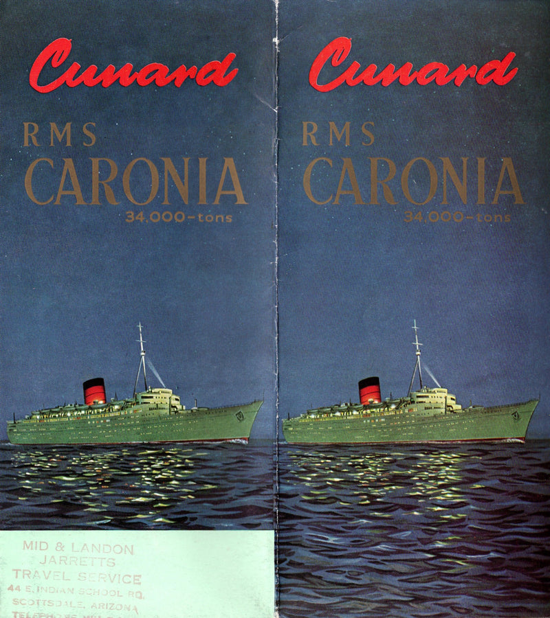 CARONIA: 1949 - Transatlantic 2-class interiors brochure