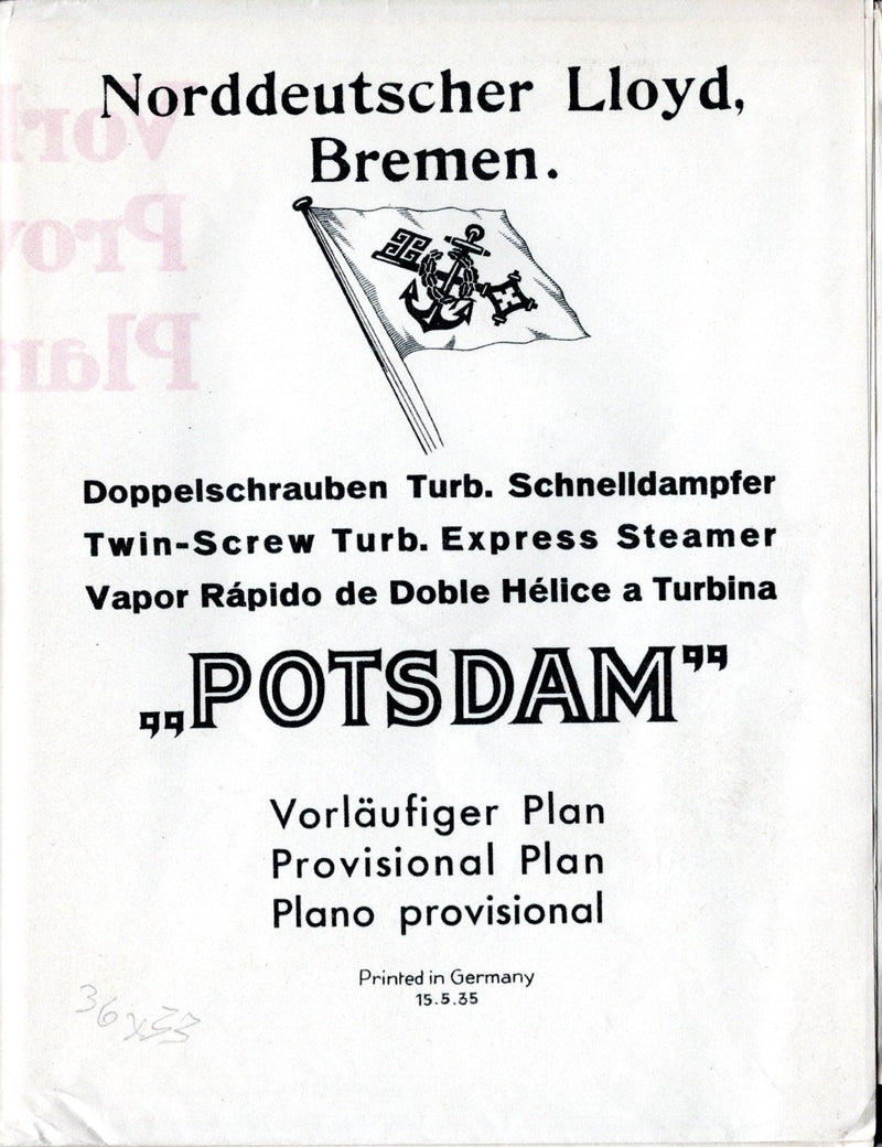 POTSDAM: 1935 - Pre-maiden voyage First Class deck plan