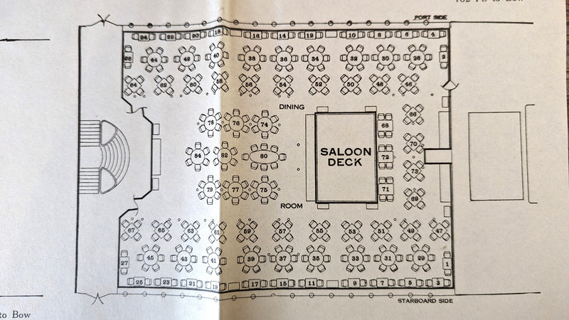 AMERICA: 1905 - Cabin (First) Class deck plan from 1930