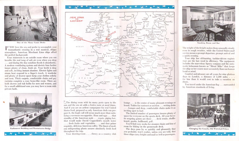 AMERICAN BANKER Class: 1920 - Deluxe deck plan w/ interiors from 1930s
