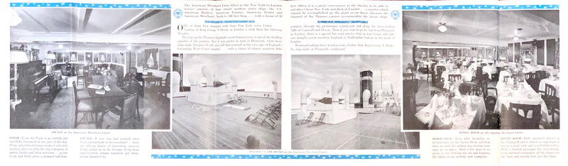 AMERICAN BANKER Class: 1920 - Deluxe deck plan w/ interiors from 1930s