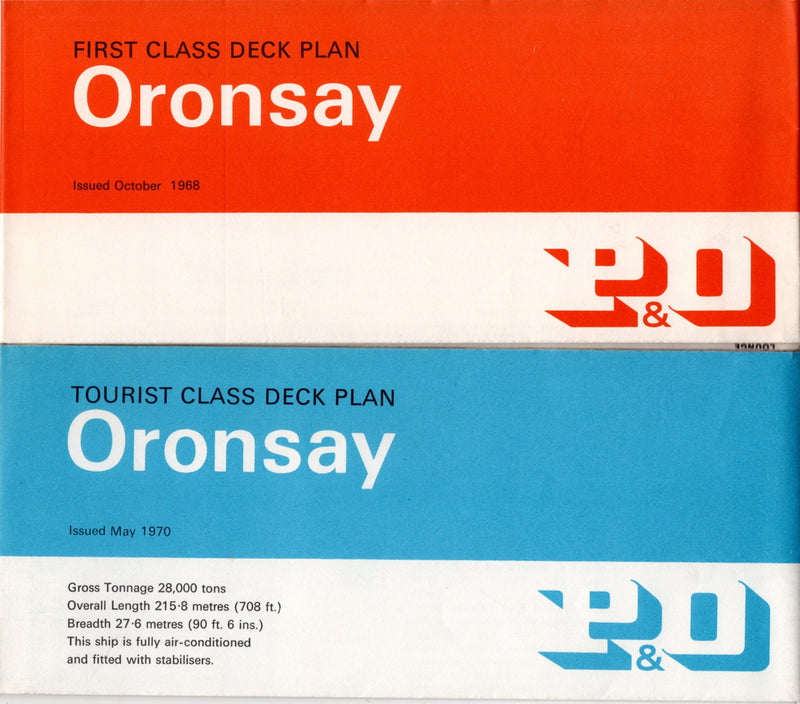 ORONSAY: 1951 - First & Tourist deck plan set w/ interior photos