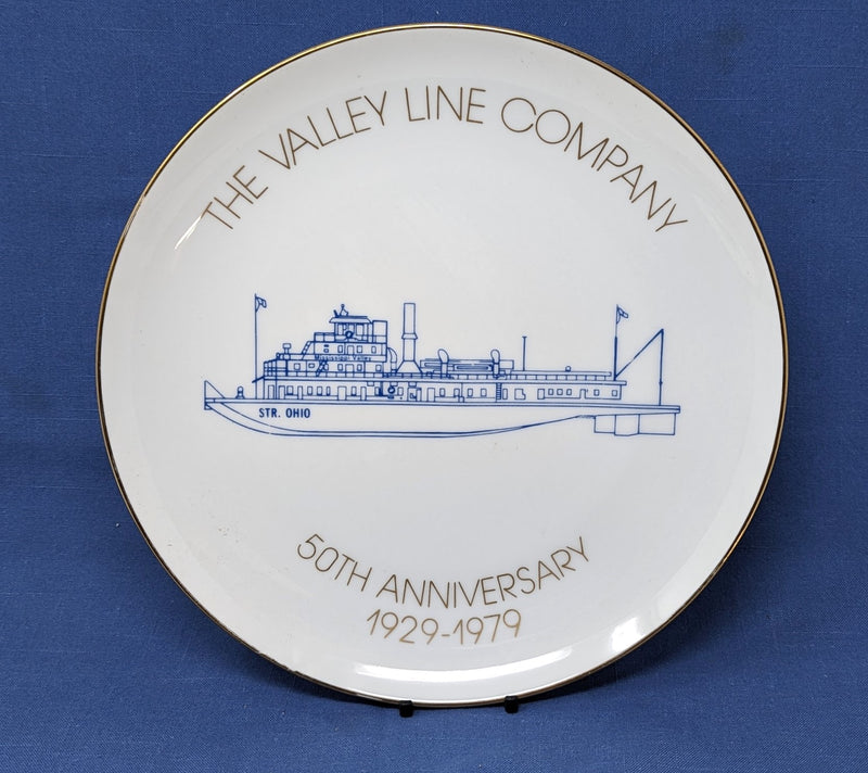 OHIO: 1930 - 50th anniversary plate for Mississippi towboat company The Valley Line