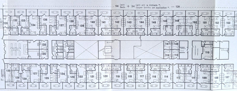 CARIBIA: 1928 - Intro deck plan 1966 of historic old liner