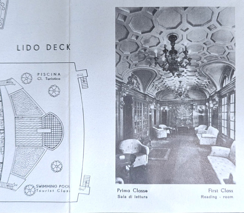 CARIBIA: 1928 - Intro deck plan 1966 of historic old liner