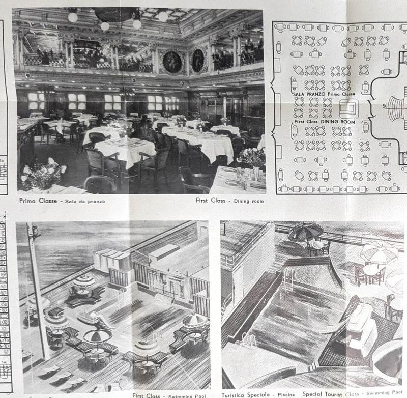 CARIBIA: 1928 - Intro deck plan 1966 of historic old liner