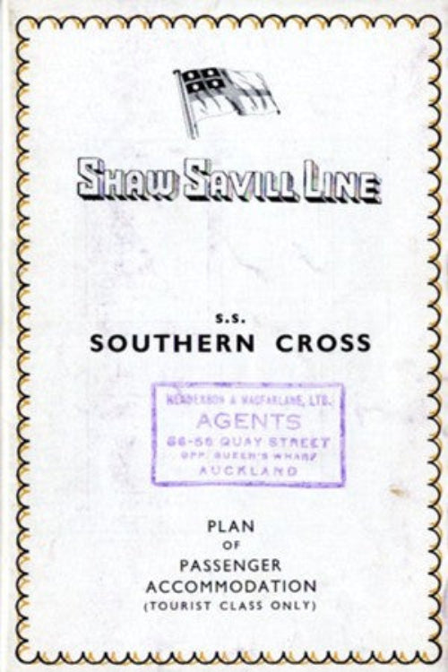 SOUTHERN CROSS: 1955 - Pre-maiden deck plan booklet w/ illustrations