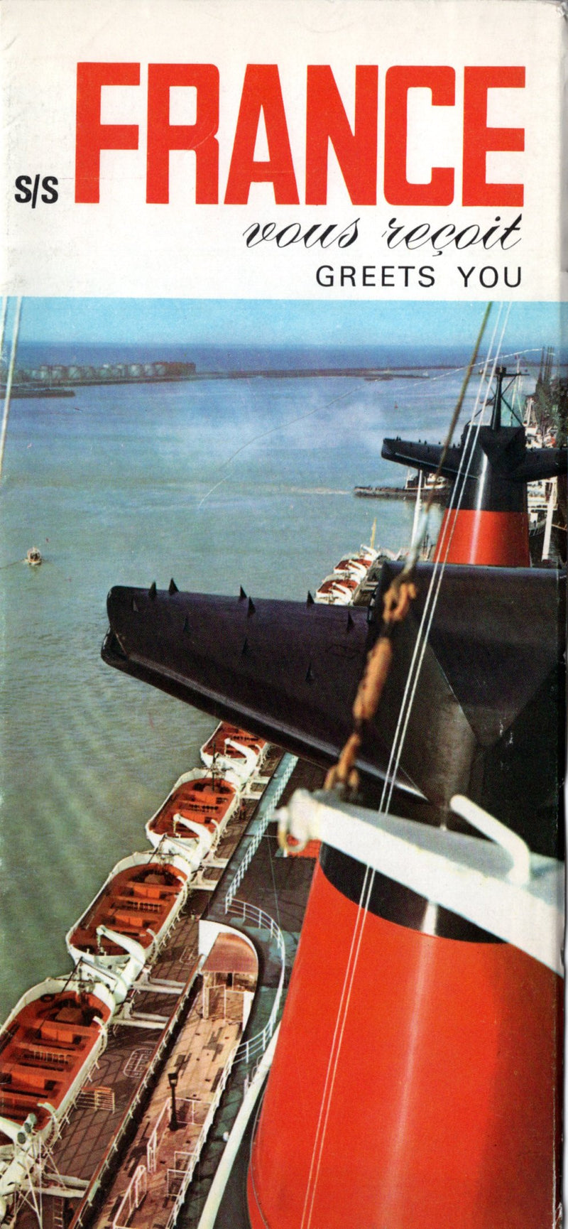FRANCE: 1962 - "S/S FRANCE Greets You" interiors brochure