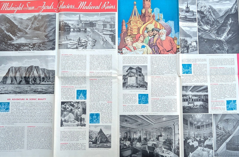 ROTTERDAM: 1908 - Big 1934 North Cape cruise brochure w/ deck plans & interiors