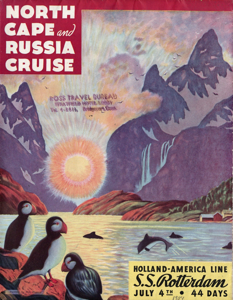 ROTTERDAM: 1908 - Big 1934 North Cape cruise brochure w/ deck plans & interiors