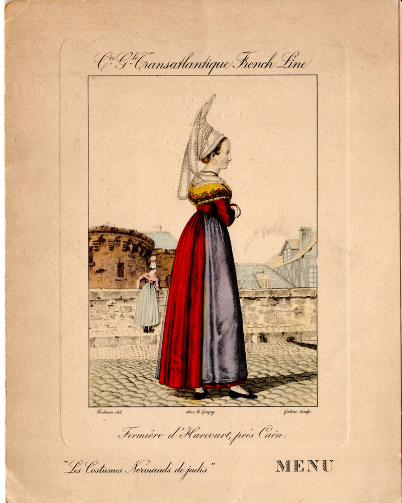 NORMANDIE: 1935 - Tourist Class dinner menu November 3, 1937