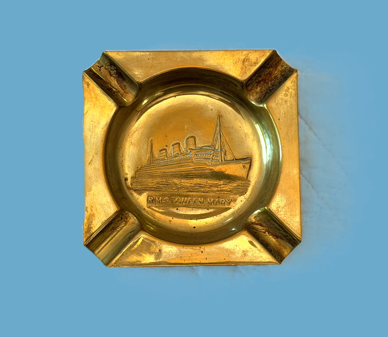 QUEEN MARY: 1936 - Brass portrait ashtray