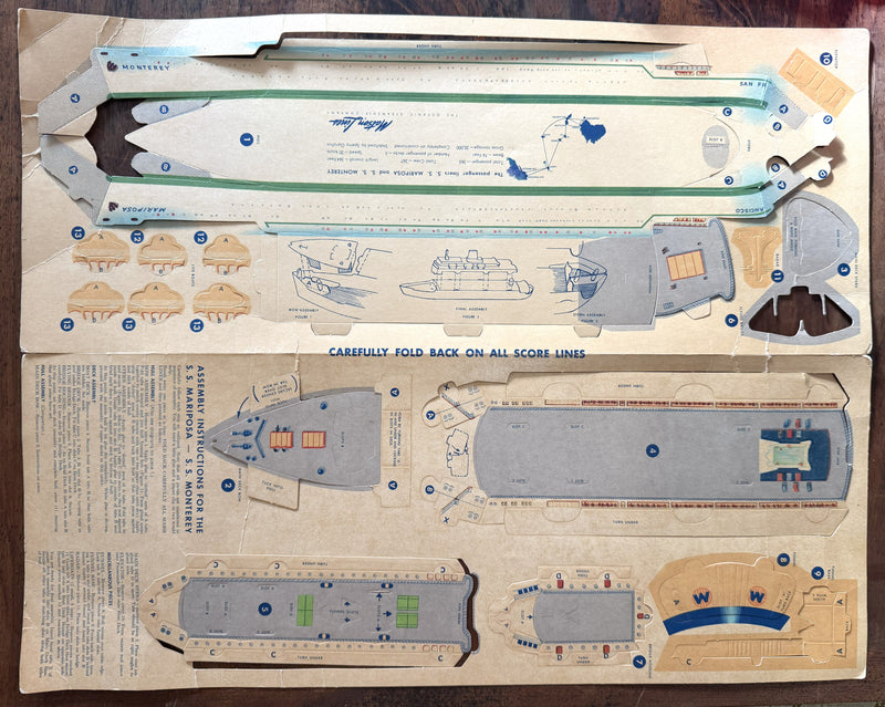 MARIPOSA & MONTEREY: 1952 - Cut-out paper model from gift shop