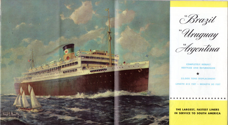 BRAZIL, ARGENTINA & URUGUAY - 1948 deck plan brochure