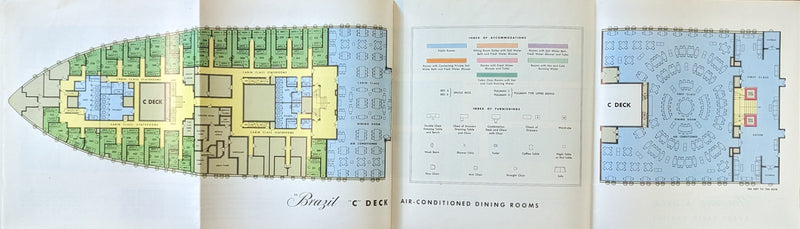 BRAZIL, ARGENTINA & URUGUAY - 1948 deck plan brochure