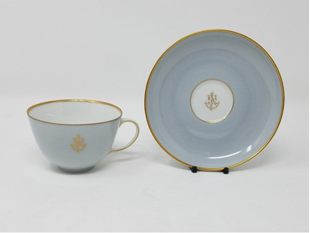 Various: pre-war - Hamburg American Line fine china demi cup & saucer - gray