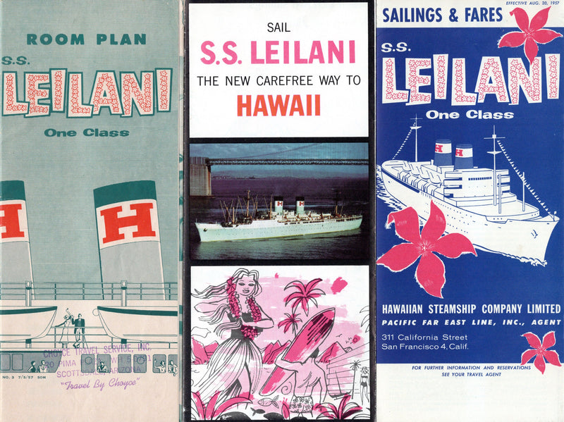 LEILANI: 1944 - Deck plans, color interiors & rates brochures