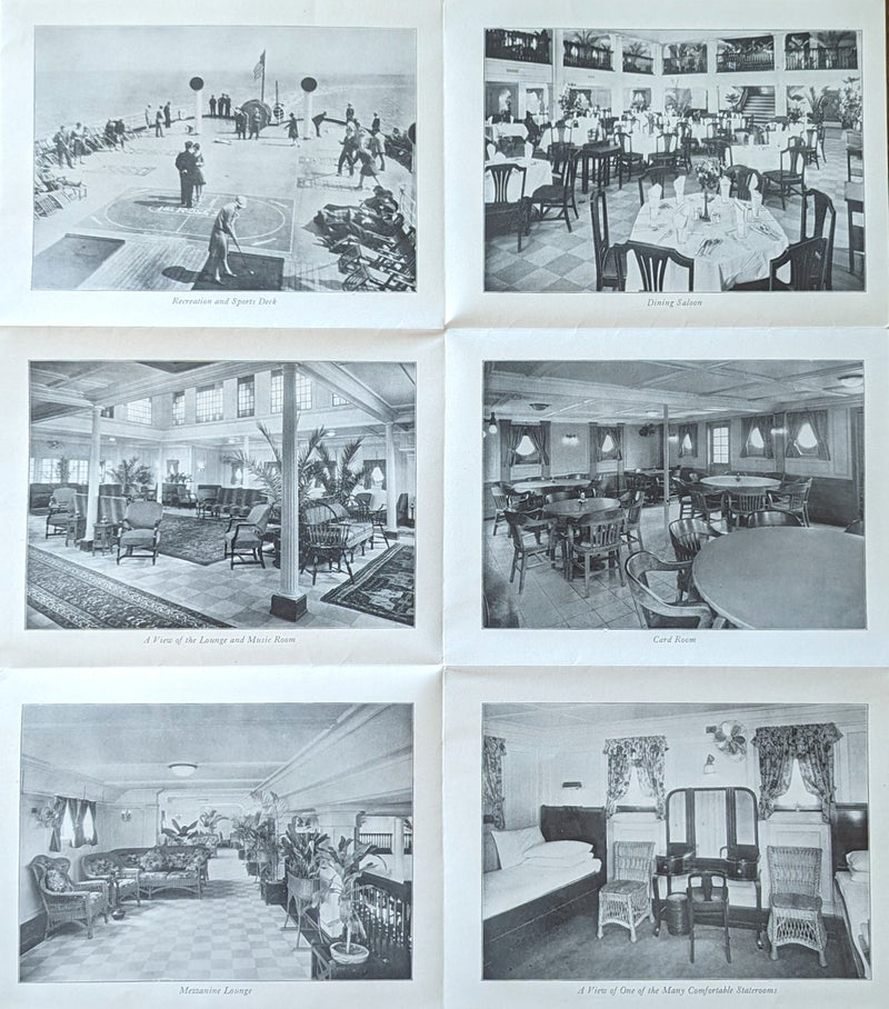 ORIZABA & SIBONEY: 1918 - Deck plan w/ interior photos