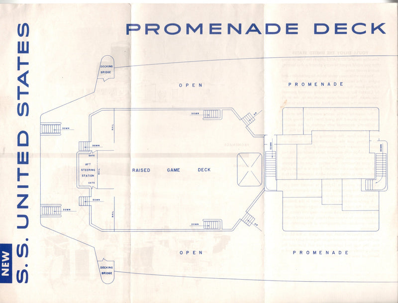 UNITED STATES: 1952 - Preliminary Jan. '52 Cabin Class deck plan