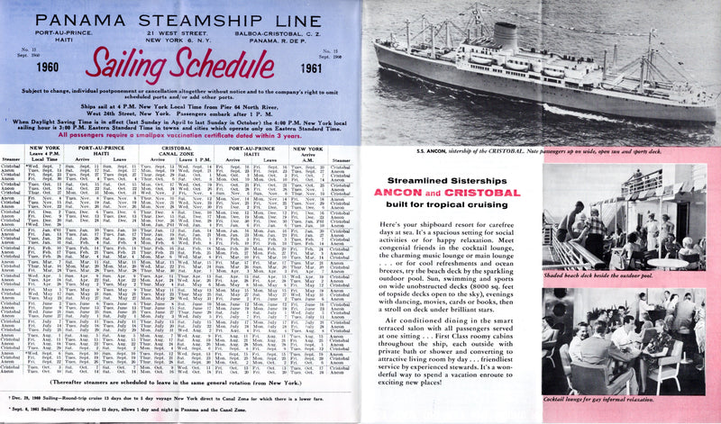 ANCON & CRISTOBAL: 1939 - Last gasp brochure w/ plans & interiors 1960