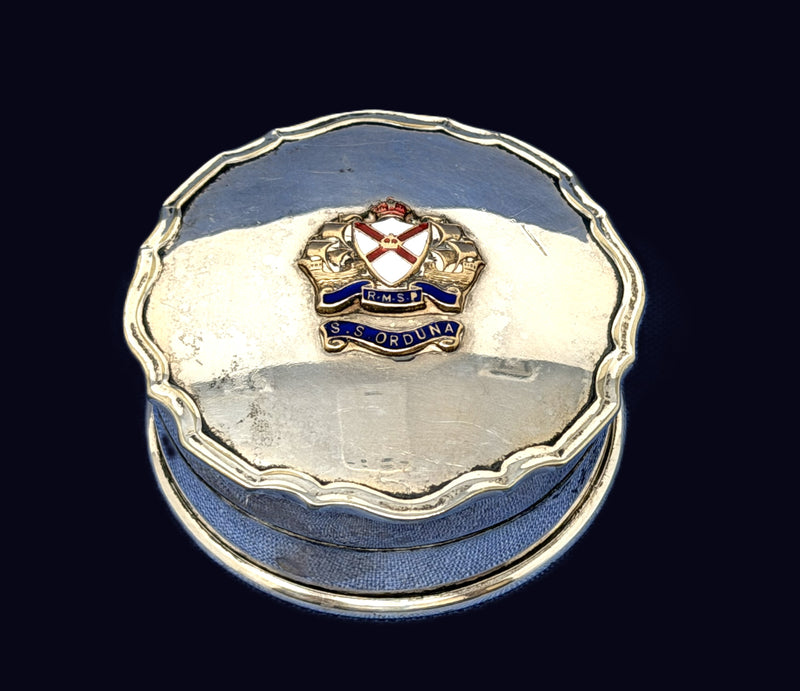 ORDUNA: 1914 - Silverplated, souvenir pill box