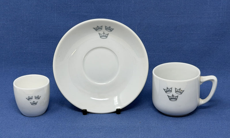 Various Ships - Swedish American Line demi cup & saucer + egg cup
