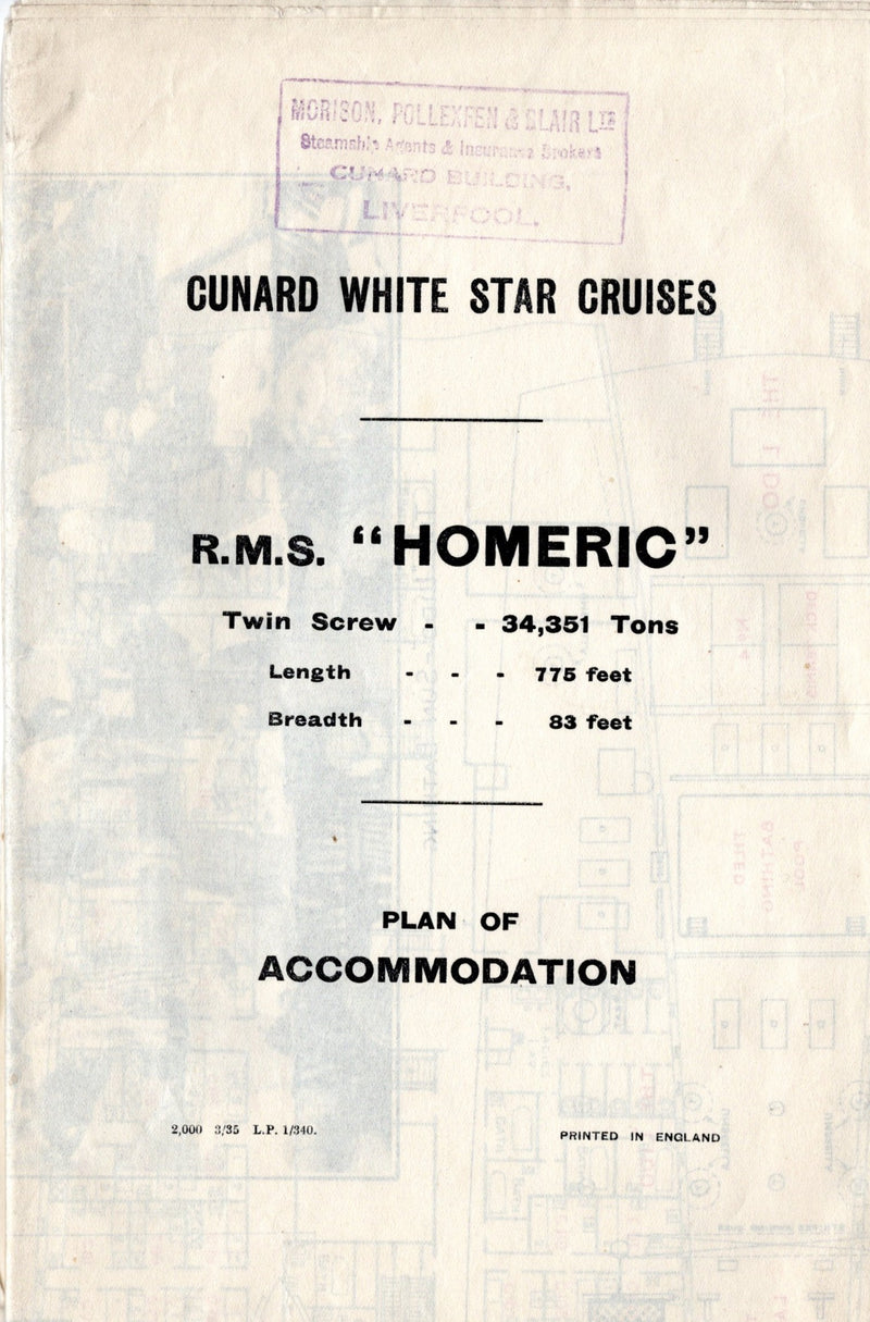 HOMERIC: 1922 - Big cruise plan from 1935