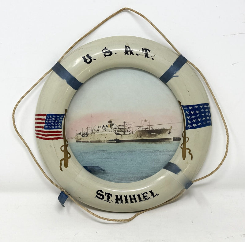 ST. MIHIEL: 1920 - Troopship portrait in lifering frame