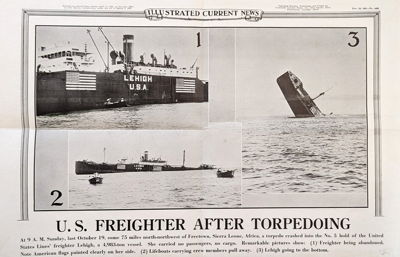 LEHIGH: 1919 - Newsstand promo w/ sinking photos from 1941