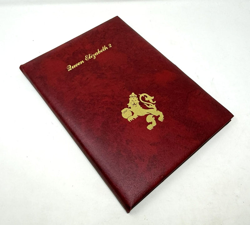 QE2: 1969 - Deluxe padded cabin folder w/ stationery