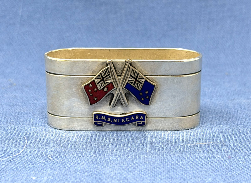 NIAGARA: 1913 - Souvenir, silverplated napkin ring for disaster ship