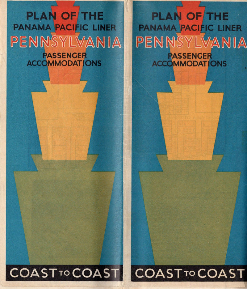 PENNSYLVANIA: 1929 - Deluxe pre-maiden deck plan w/ interiors