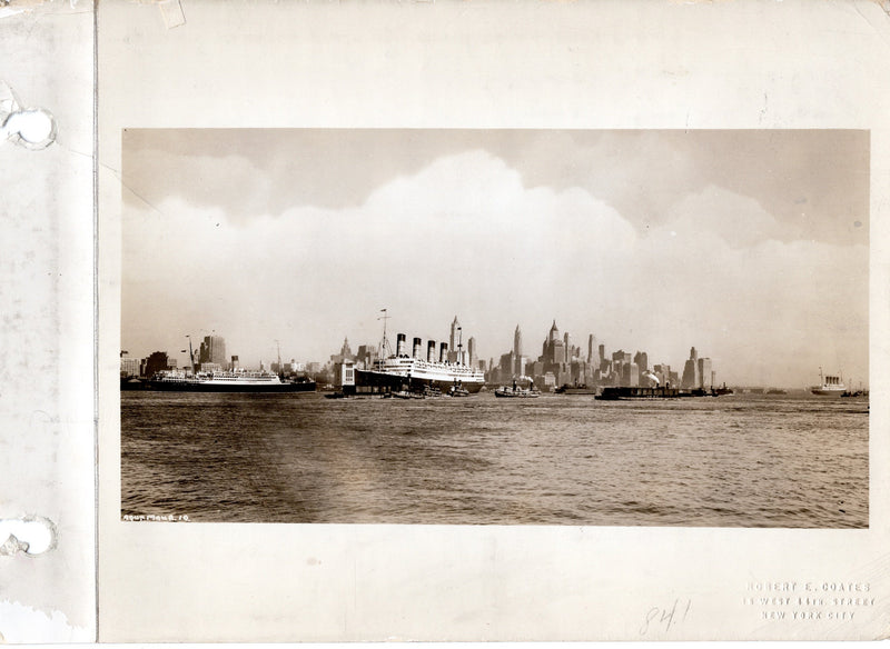 MAURETANIA, AQUITANIA & FRANCONIA - Original NY photo from 1932