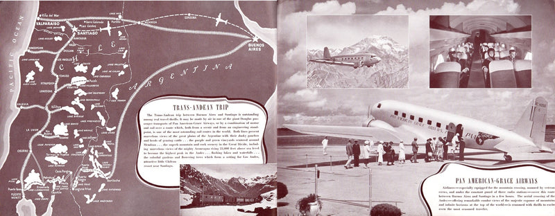 Various: pre-war - Deluxe 1939 "'Round South America" brochure for Grace, Furness, ARL & Pan Am