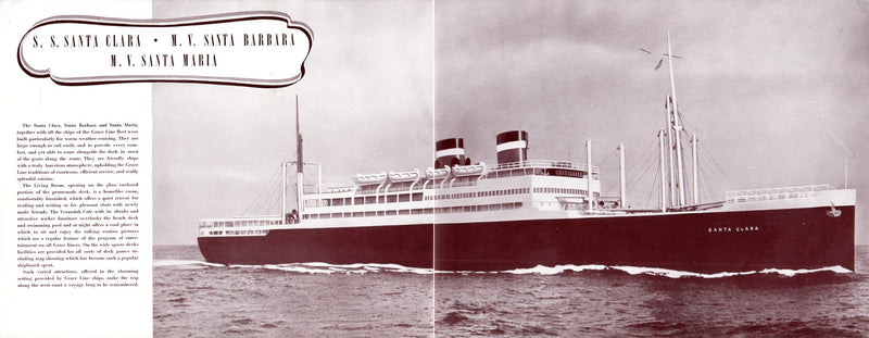 Various: pre-war - Deluxe 1939 "'Round South America" brochure for Grace, Furness, ARL & Pan Am