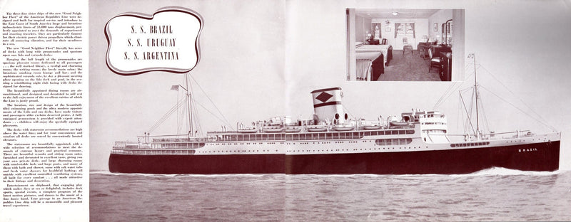 Various: pre-war - Deluxe 1939 "'Round South America" brochure for Grace, Furness, ARL & Pan Am