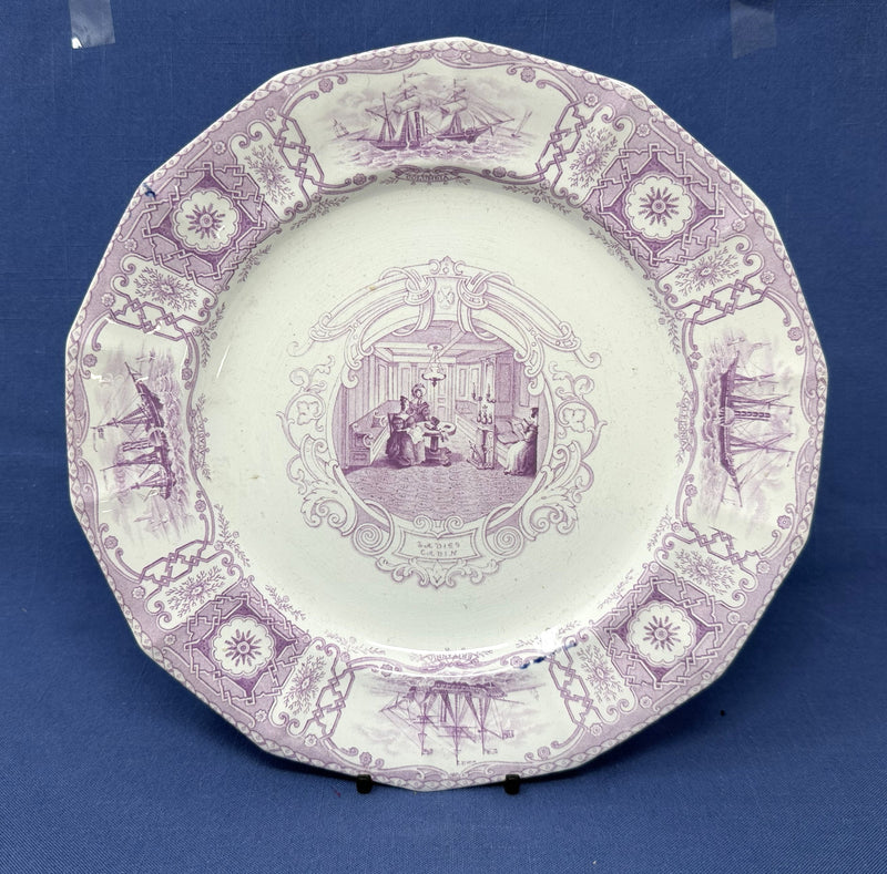 Various: pre-war - Circa 1841 "Boston Mails" dinner plate in RARE lavender #3