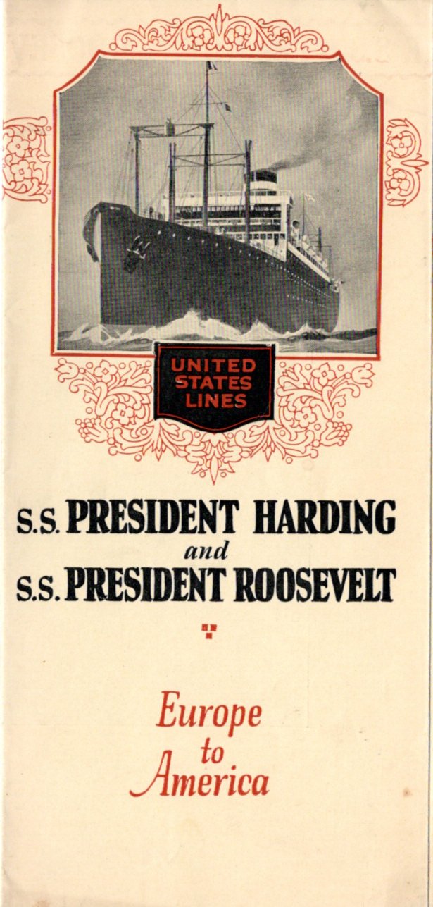 PRESIDENT HARDING & PRESIDENT ROOSEVELT: 1922 - Interiors brochure from 1920s