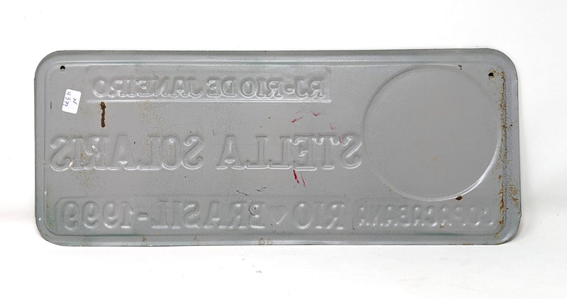 STELLA SOLARIS: 1953 - Souvenir license plate commemorating 1999 visit to Rio de Janeiro