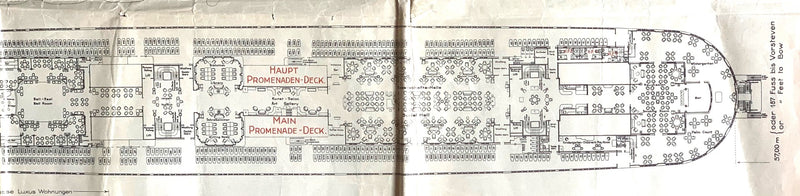 EUROPA: 1930 - Big 1930 tissue deck plan for First & Second classes